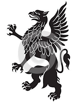 Heraldic griffin black