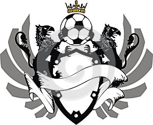 Heraldic gryphon coat of arms crest soccer tattoo crest