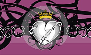 Heraldic heart tribal tattoo background