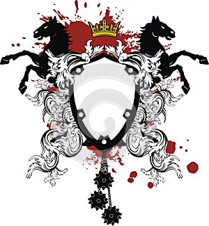 Heraldic horse coat of arms ornament tattoo crest