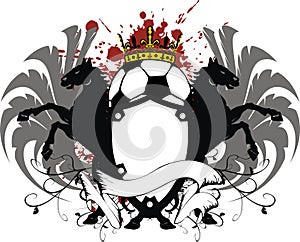 Heraldic horses coat of arms crest soccer tattoo crest