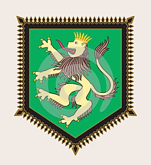 Heraldic lion crest