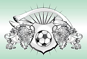 Heraldic lion crest coat of arms tattoo soccer background 4