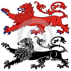 Heraldic Lion in Passant Attitude