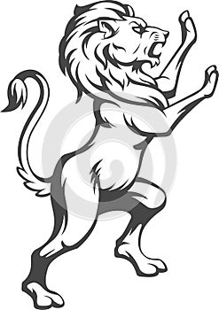 Heraldic Lion Vector Standing