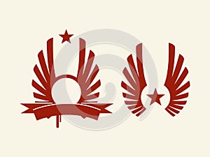 Heraldic red star vector