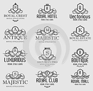 Heraldic Royal Luxurious Crest Logos Badges