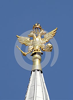 Heraldic Russian symbol at the spire