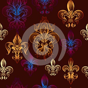 Heraldic seamless wallpaper pattern photo
