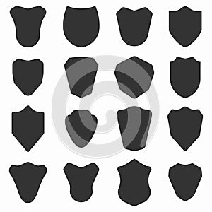 Heraldic shield blank emblems, flat security label