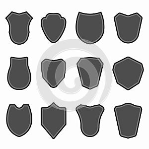 Heraldic shield blank emblems, flat security label