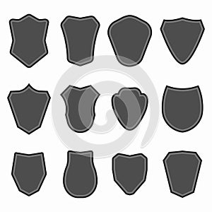 Heraldic shield blank emblems, flat security label