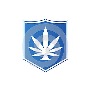 Heraldic shield line icon Luxury vintage coat of arms icon vector blue