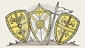 Heraldic Shields Vector Set Illustration, vector design Generative AI