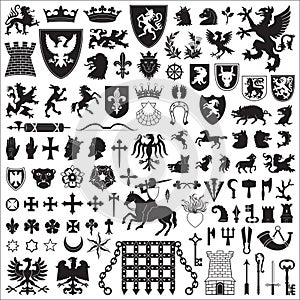 Heraldic symbols and elements photo