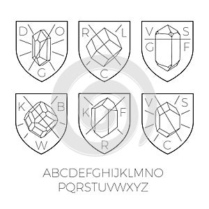 Heraldry icons with precious stones part 2