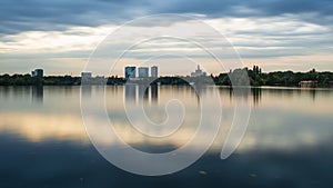 Herastrau Park in Bucharest in the evening light