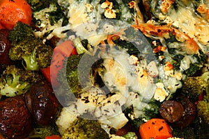 Herb Baked Veggie and Spinach Feta Strata close up photo