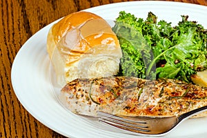 Herb-crusted baked chicken breast