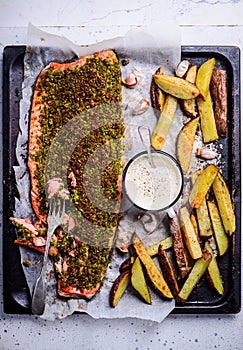 Herb crusted salmon .style rustic