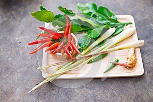 Herb ingredient of Tom Yum spicy soup