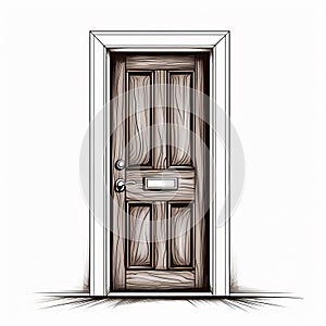 Herb Trimpe-inspired Realistic Chiaroscuro Door Illustration