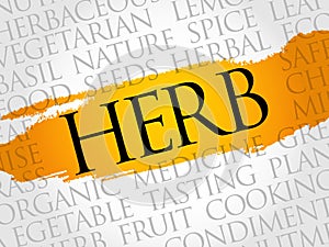 HERB word cloud collage