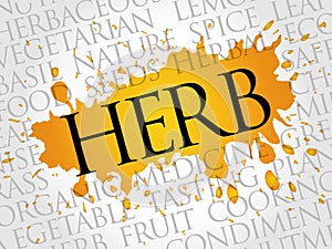 HERB word cloud collage