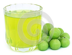 Herbal amla juice with fresh fruits