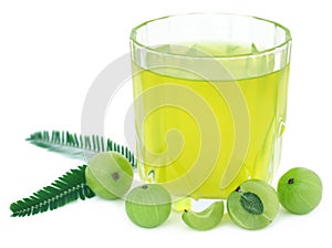 Herbal amla juice with fresh fruits