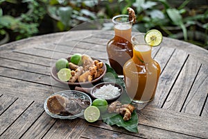 Herbal drinks beras kencur and kunir asam