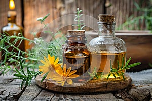 Herbal Essential Oils Still Life