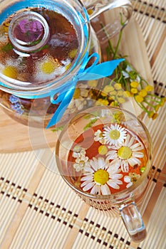 Herbal floral tea with camomile