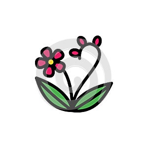 Herbal flower leaf icon. Simple color with outline vector elements of healing plant icons for ui and ux, website or mobile