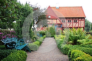 Herbal garden of Greyfriars Abbey in Ystad, Sweden photo
