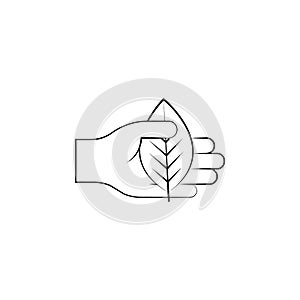 Herbal, hand, plant icon. Element of alternative medicine icon for mobile concept and web apps. Thin line Herbal, hand, plant icon