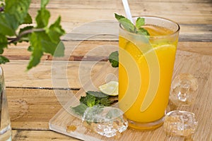 Herbal healthy drinks cold lemon orange cocktail water