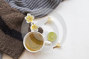 Herbal healthy drinks honey lemon cocktail water