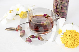 Herbal healthy drinks hot rose tea cocktail water