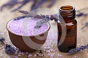 Herbal lavender salt and essential oil