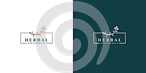 Herbal logo template with modern concept, health and spa, part 3