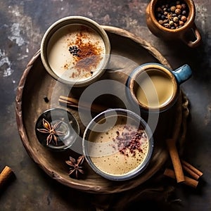 herbal Masala Chai or traditional beverage tea