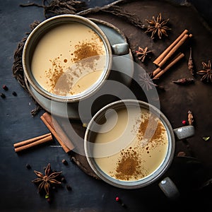 herbal Masala Chai or traditional beverage tea