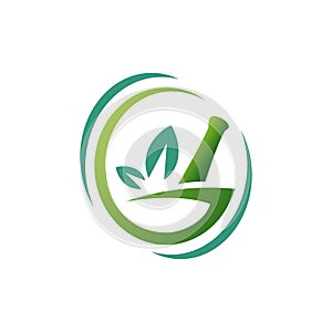 Herbal Medical Foliage Natural Pharmacy Logo Vector design concept