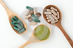 Herbal medicine in capsules