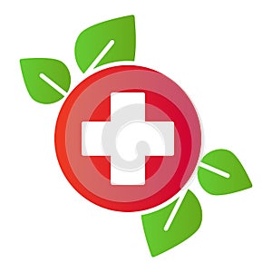 Herbal medicine flat icon. Natural medicine vector illustration isolated on white. Alternative medicine gradient style