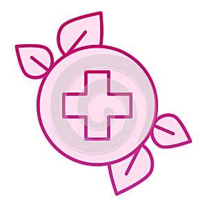 Herbal medicine flat icon. Natural medicine vector illustration isolated on white. Alternative medicine gradient style