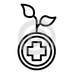 Herbal medicine icon, outline style