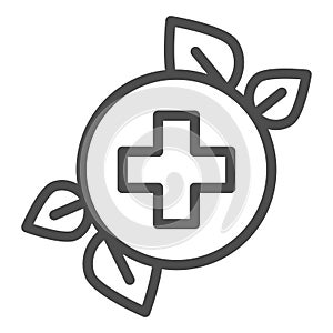 Herbal medicine line icon. Natural medicine vector illustration isolated on white. Alternative medicine outline style