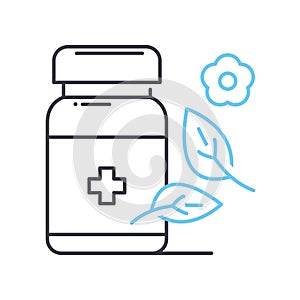 herbal medicine line icon, outline symbol, vector illustration, concept sign
